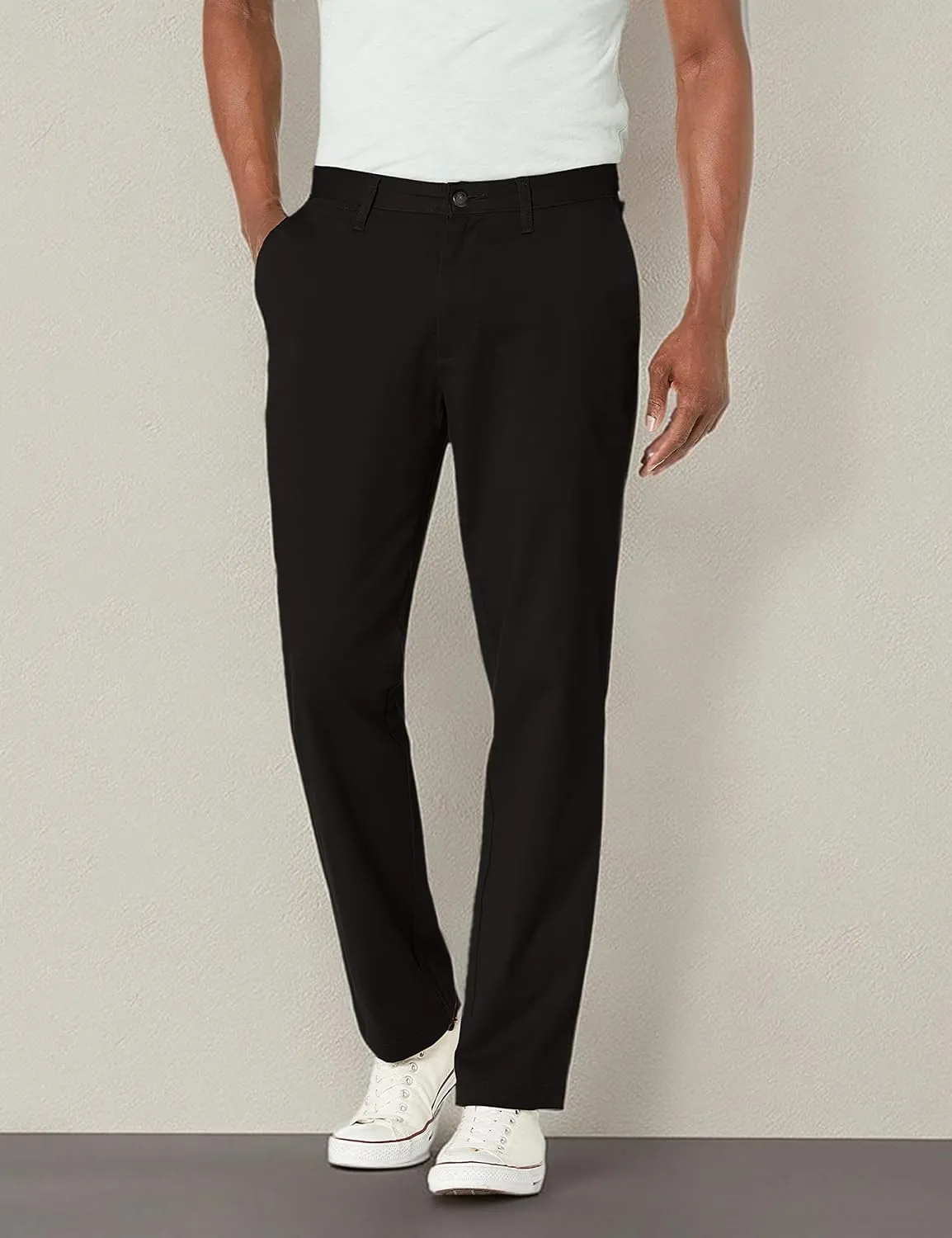 Nautica Men's Classic Fit Flat Front Stretch Solid Chino Deck Pant