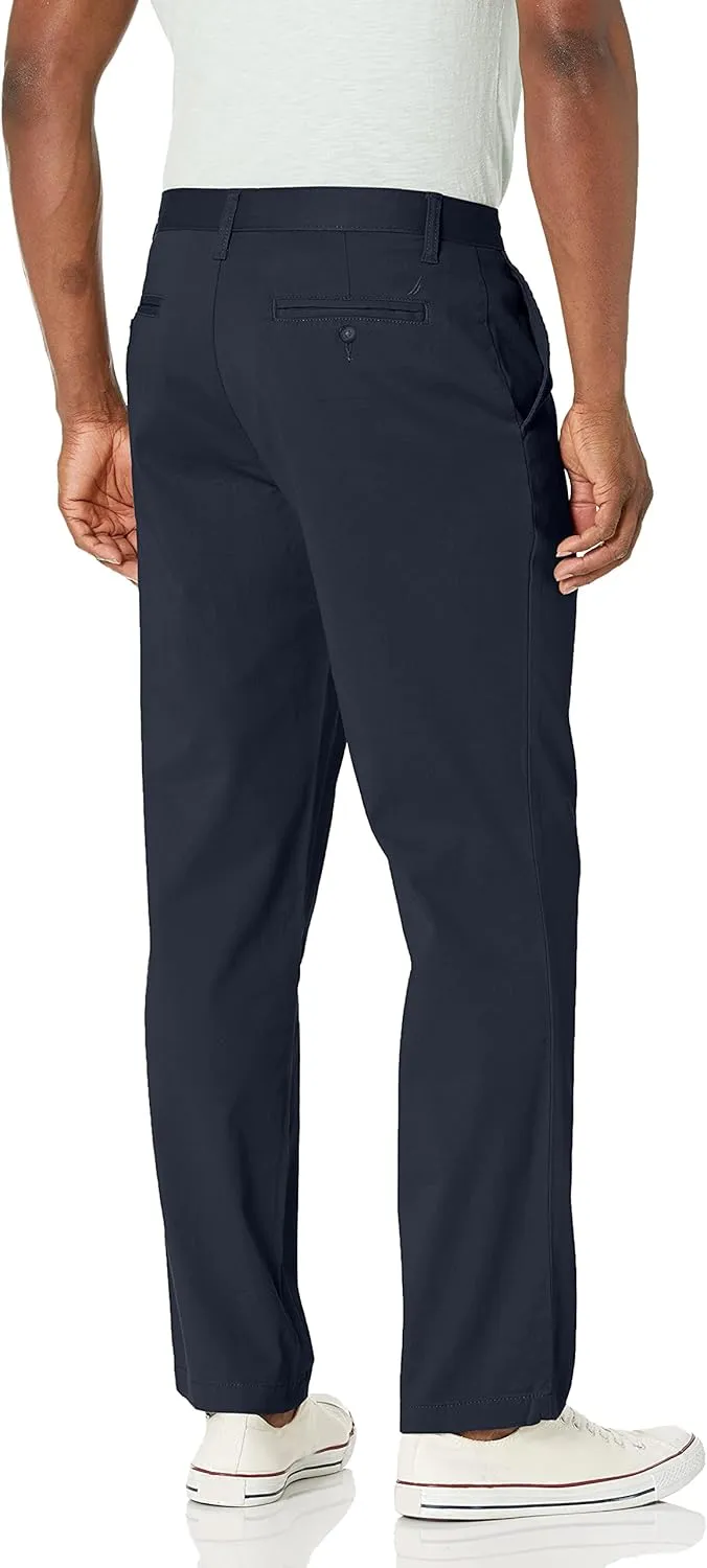 Nautica Men's Classic Fit Flat Front Stretch Solid Chino Deck Pant
