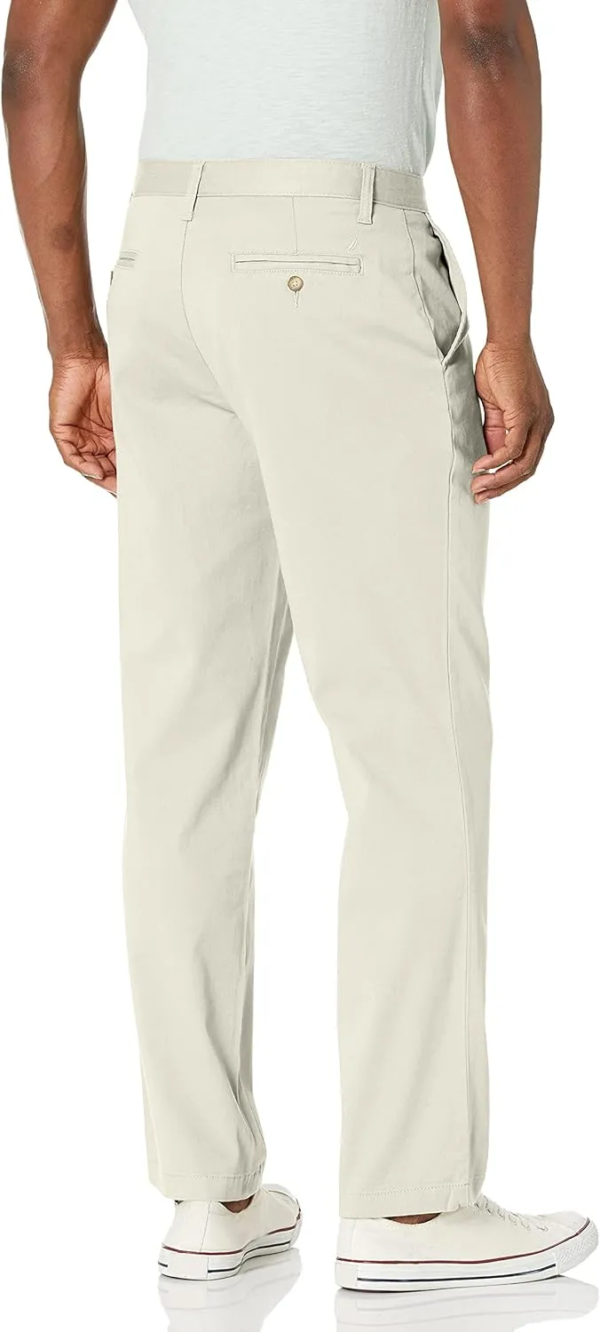 Nautica Men's Classic Fit Flat Front Stretch Solid Chino Deck Pant