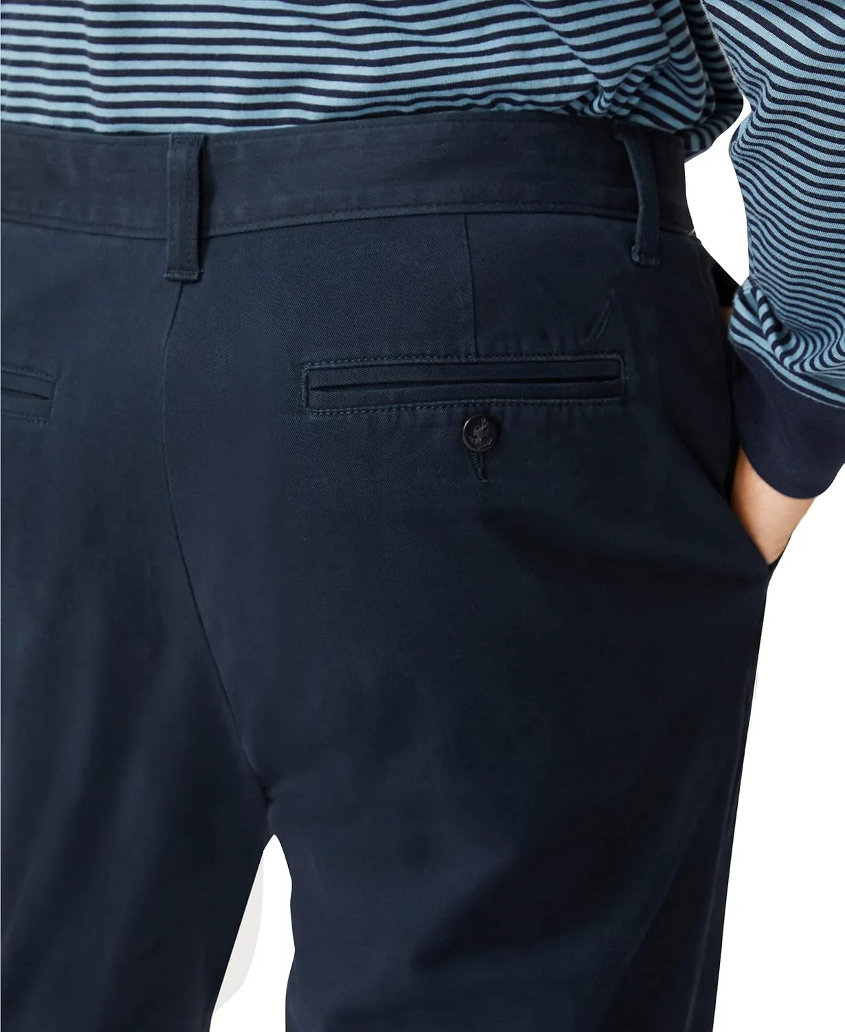 Nautica Men's Classic Fit Flat Front Stretch Solid Chino Deck Pant