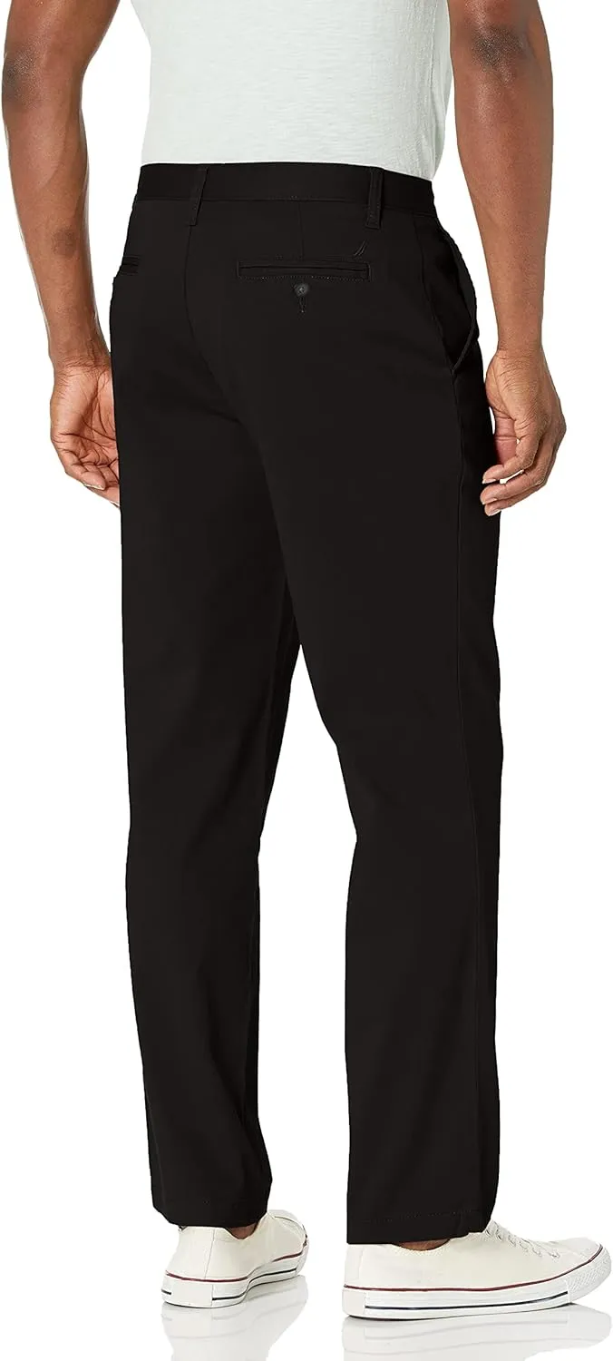 Nautica Men's Classic Fit Flat Front Stretch Solid Chino Deck Pant