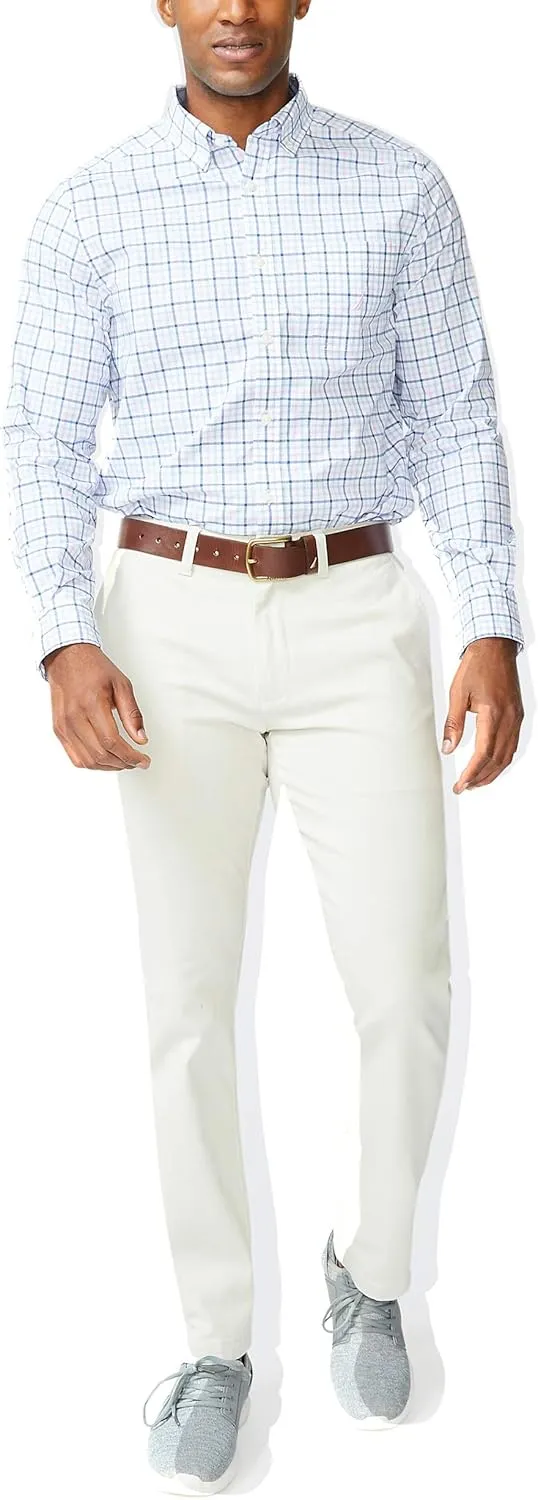 Nautica Men's Classic Fit Flat Front Stretch Solid Chino Deck Pant