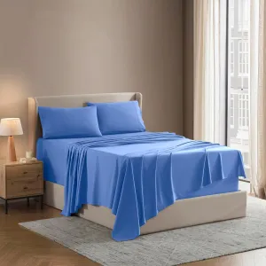 Nestl Split King Sheet Set - 1800 Ultra-Soft Microfiber Bed Sheets - Double Brushed - Deep Pockets - Easy Fit - 5 Piece Set - Bed Sheets & Pillowcases (Split King, Calm Blue)