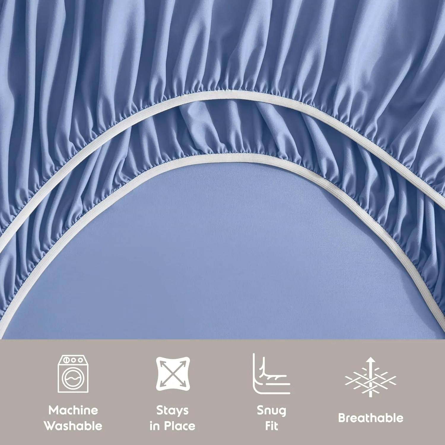 Nestl Split King Sheet Set - 1800 Ultra-Soft Microfiber Bed Sheets - Double Brushed - Deep Pockets - Easy Fit - 5 Piece Set - Bed Sheets & Pillowcases (Split King, Calm Blue)