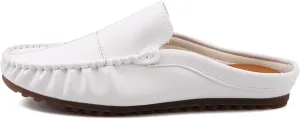 New Mens Loafers Stitching Details Backless Moccasins Shoes Vegan Leather Flat Heel Slip Resistant Flexible Outdoor Party Slip-ons