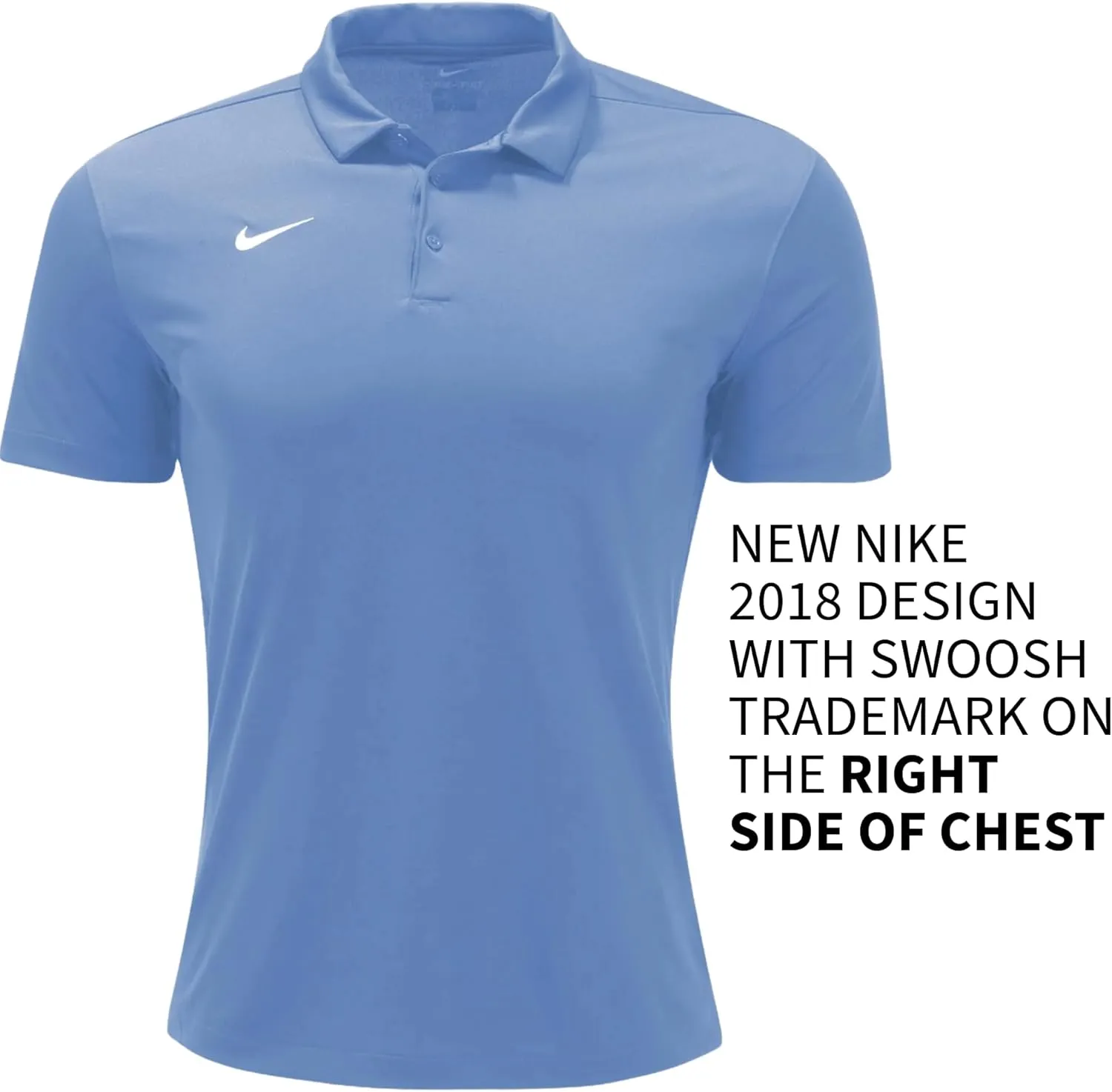 Nike Mens Dri-FIT Short Sleeve Polo Shirt Sky Blue