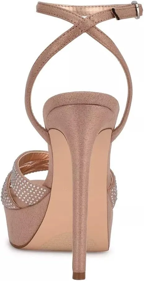 Nine West Women's Ankle Strap Open Toe Heeled Sandal