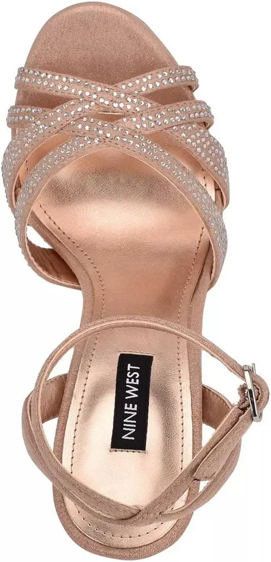 Nine West Women's Ankle Strap Open Toe Heeled Sandal