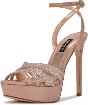 Nine West Women's Ankle Strap Open Toe Heeled Sandal