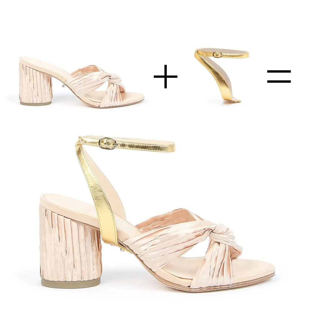 Nude Twist Sandal   Gold Marilyn Strap