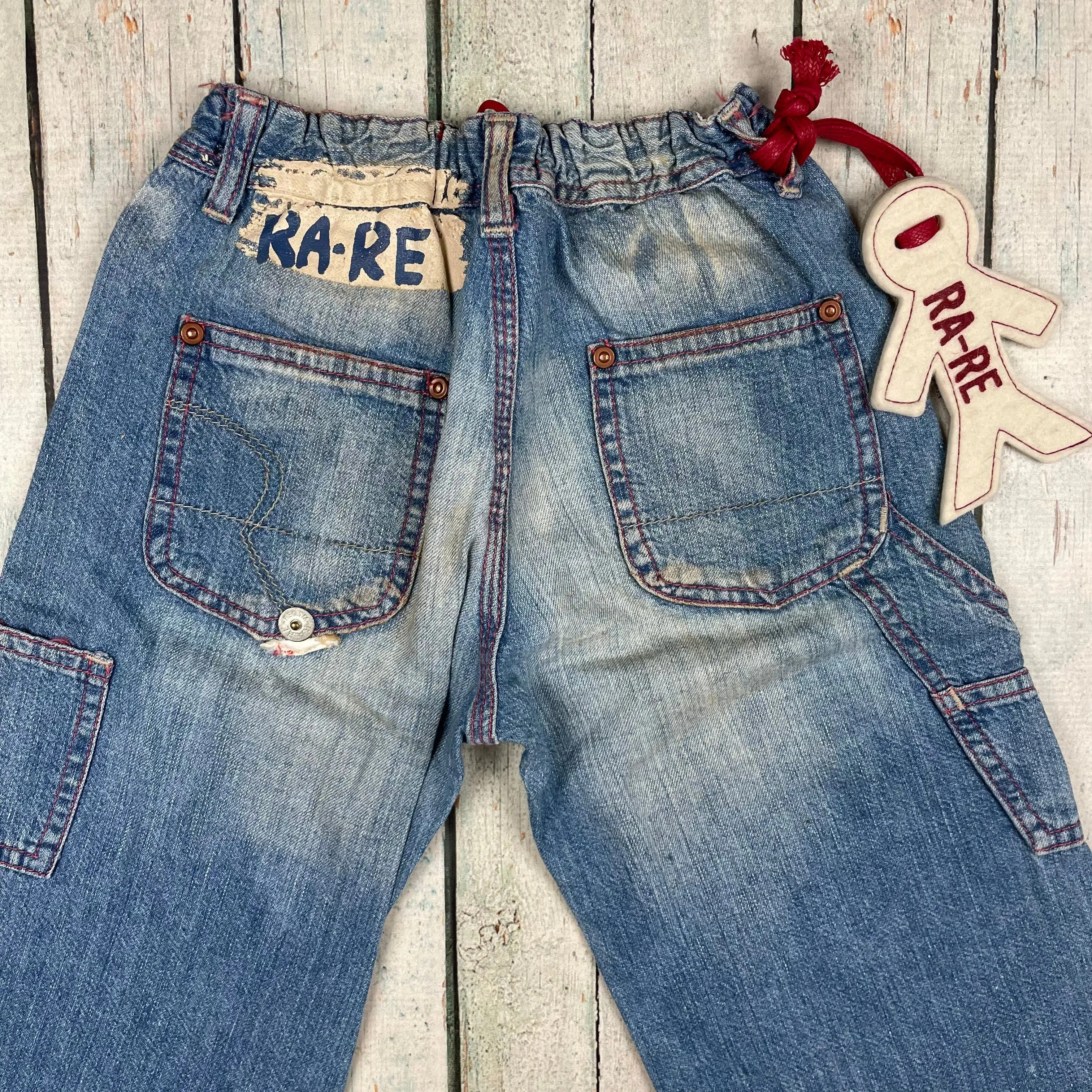 NWT - RA-RE Italian Boys Wide Leg Distressed Jeans - Size 4Y