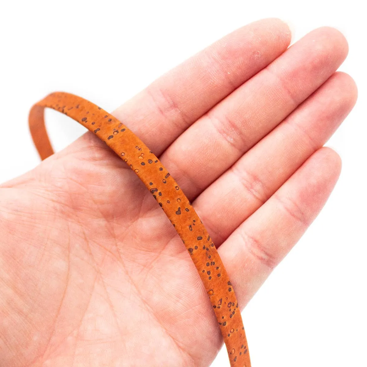 Orange 10mm flat cork cord COR-330(10meters)