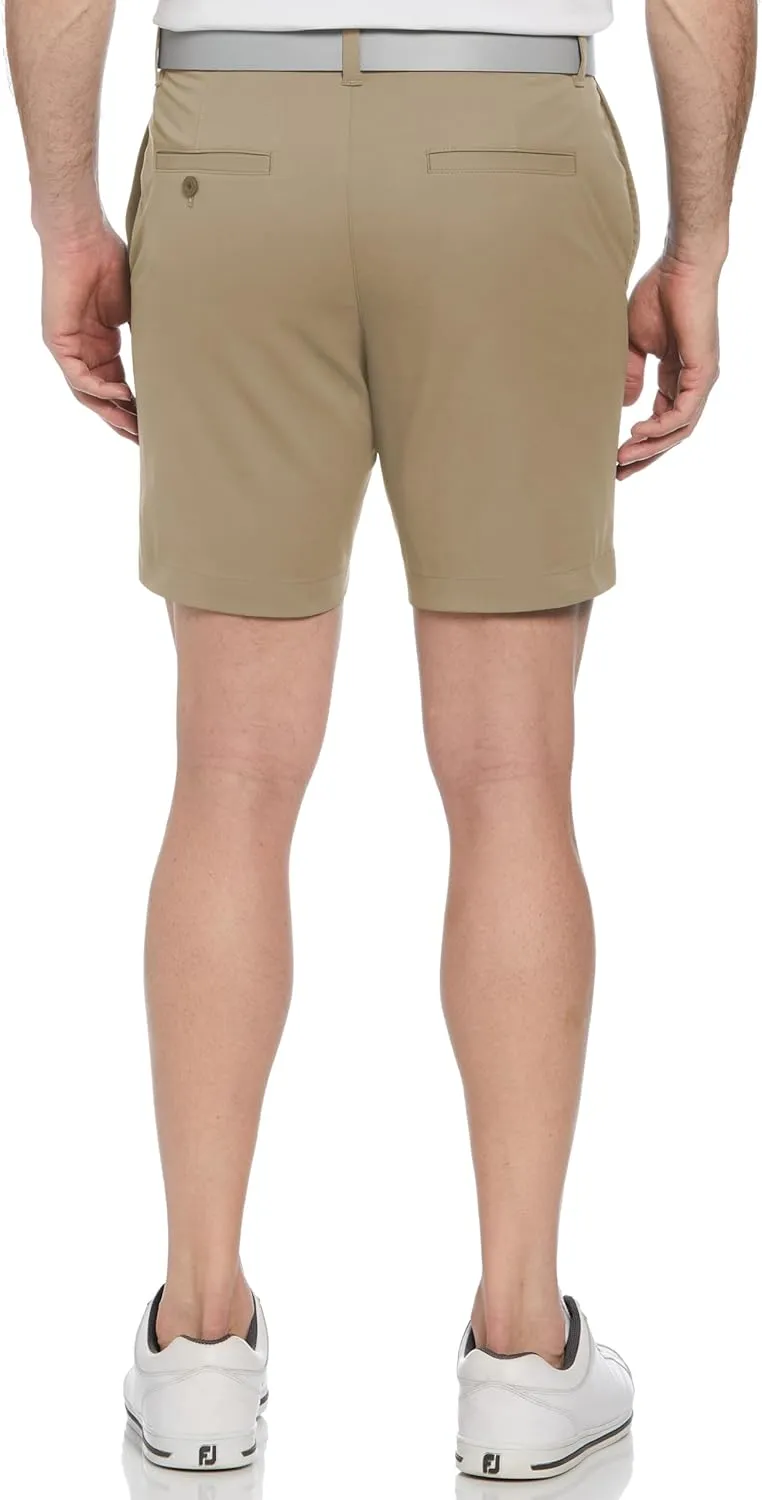 PGA TOUR Men's 7” Flat Front Performance Golf Shorts with Stretch Active Waistband, Moisture-Wicking, Sun Protection