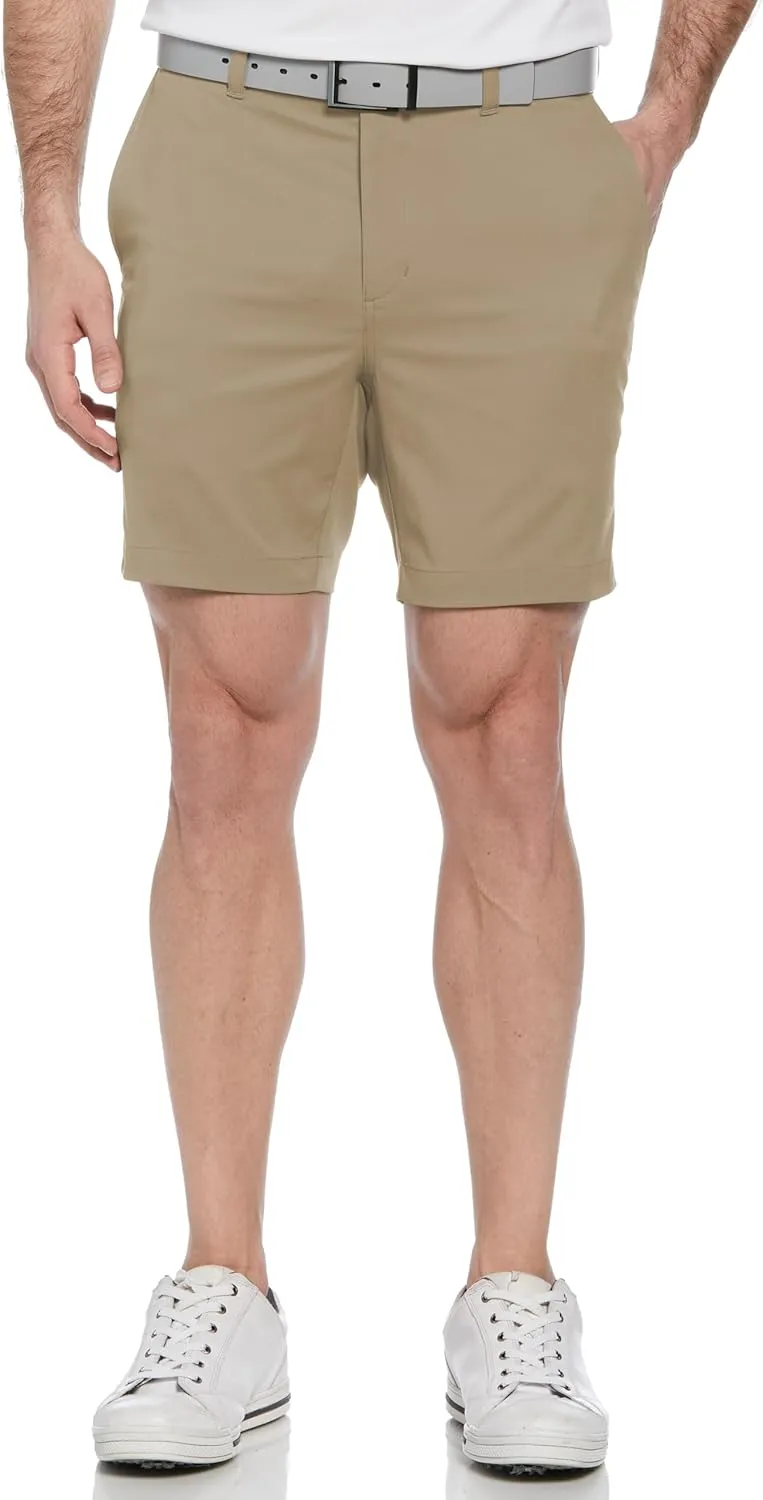 PGA TOUR Men's 7” Flat Front Performance Golf Shorts with Stretch Active Waistband, Moisture-Wicking, Sun Protection