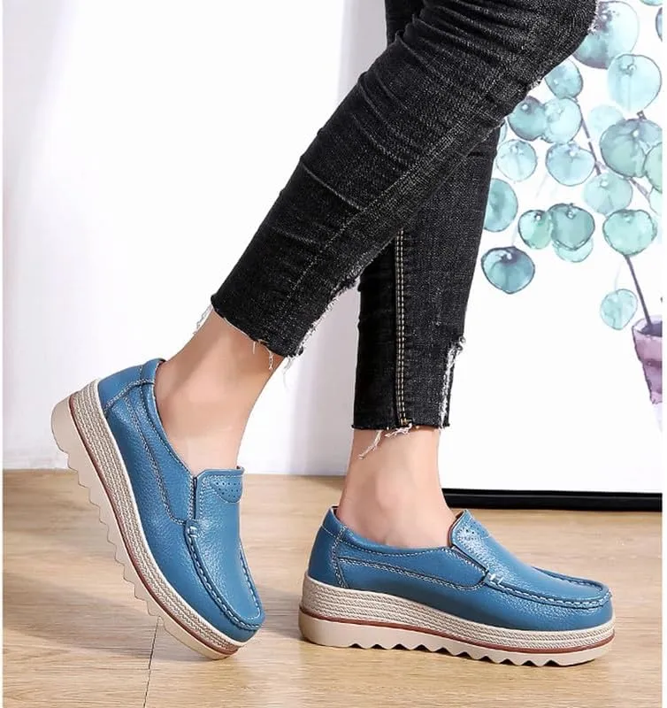 Platform Loafers for Women Wedge Sneaker Slip on Casual Platform Shoes