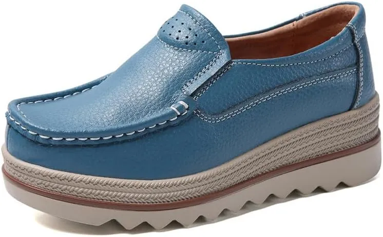Platform Loafers for Women Wedge Sneaker Slip on Casual Platform Shoes