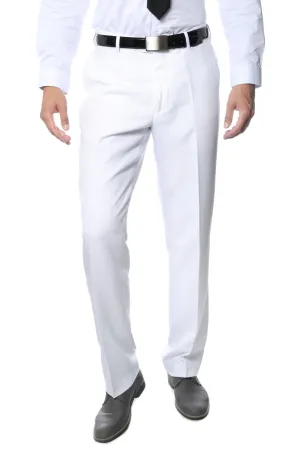 Premium White Regular Fit Suspender Ready Formal & Business Pants