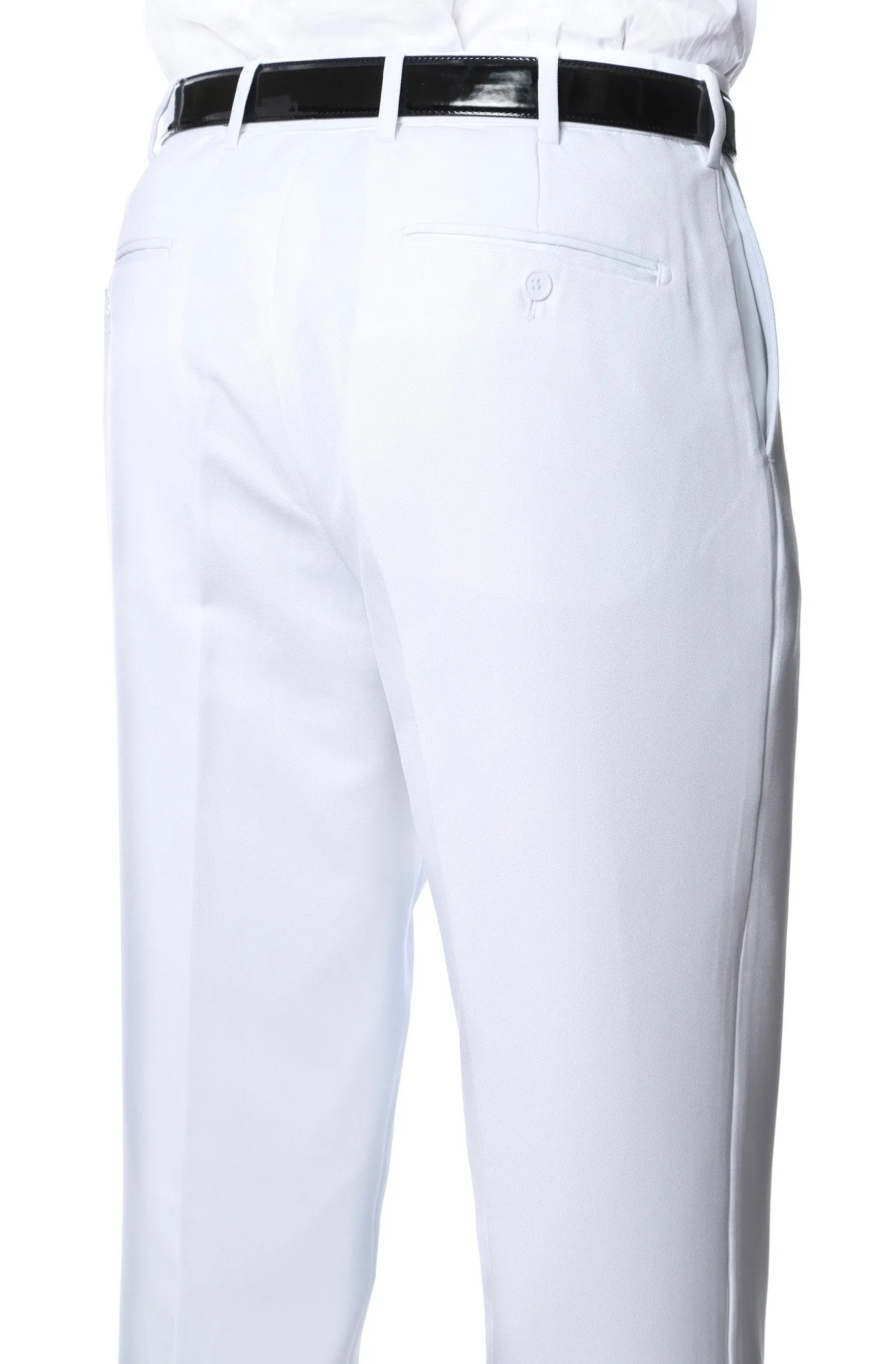 Premium White Regular Fit Suspender Ready Formal & Business Pants