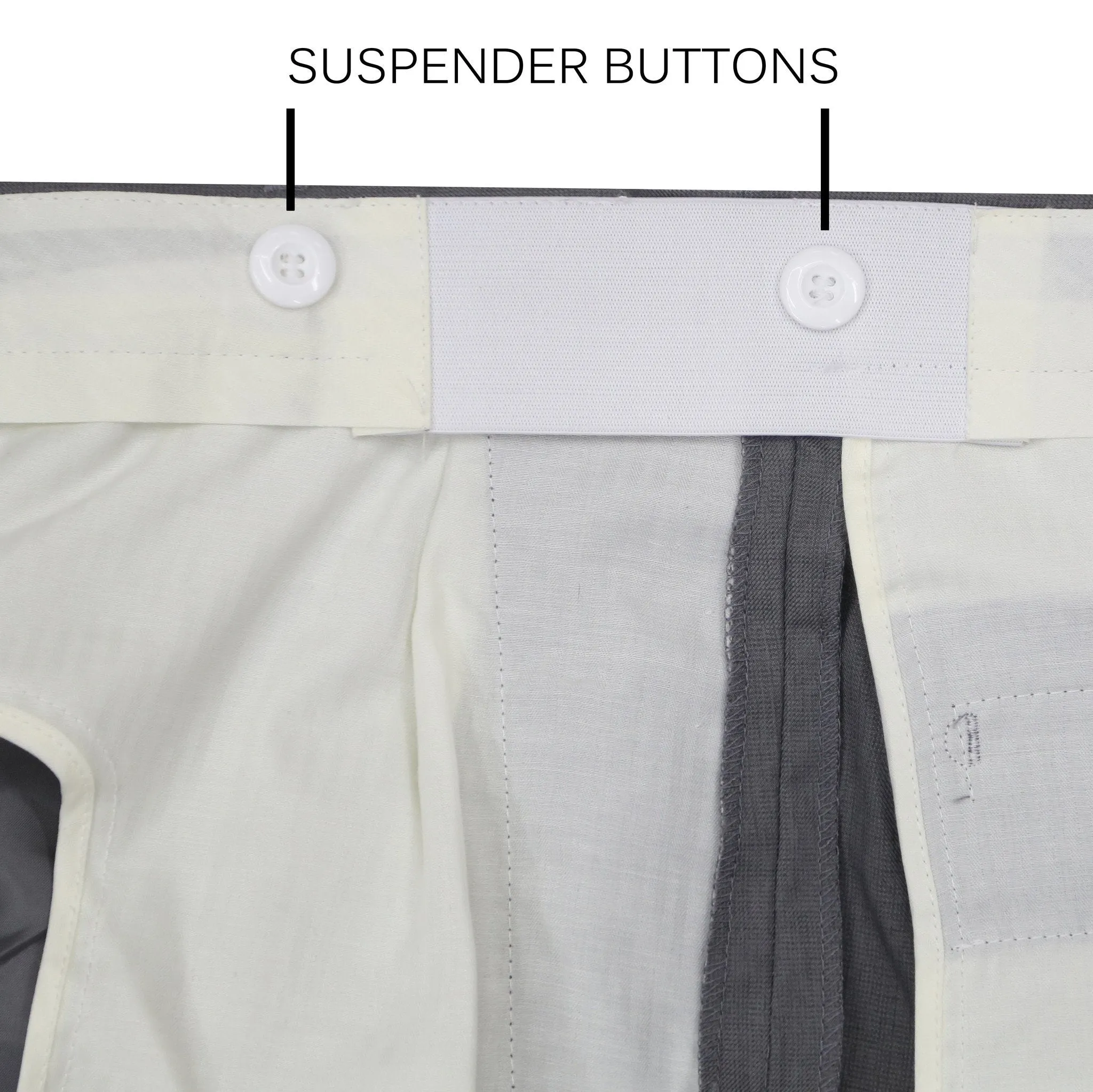 Premium White Regular Fit Suspender Ready Formal & Business Pants