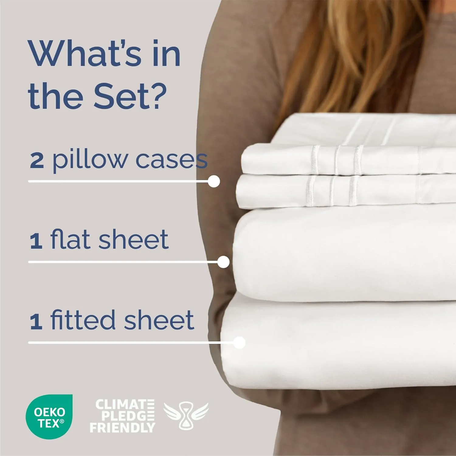 Queen Size 4 Piece Sheet Set - Comfy Breathable & Cooling Bed Sheets Set - Hotel Luxury Bedding for Women, Men, Kids & Teens - Deep Pockets, Easy-Fit, Soft and Wrinkle Free - Oeko-Tex - Antique White