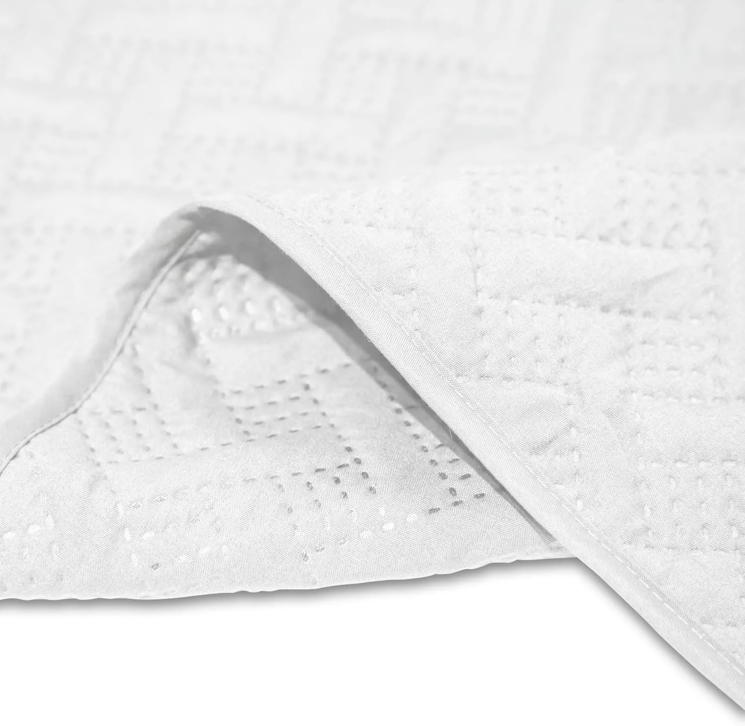Quilted Bed Skirt 15 inch Drop Fancy Collection Easy Fit Thick Wrap Around Bed Skirt QueenSize Navy Bed Skirt- Ultra Soft, Dust Ruffle,Fade and Wrinkle Resistant Box Spring Cover(White, Queen)