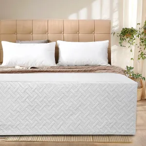 Quilted Bed Skirt 15 inch Drop Fancy Collection Easy Fit Thick Wrap Around Bed Skirt QueenSize Navy Bed Skirt- Ultra Soft, Dust Ruffle,Fade and Wrinkle Resistant Box Spring Cover(White, Queen)