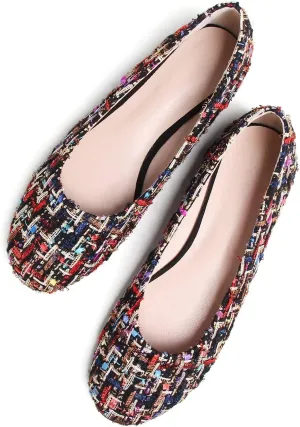 SAILING LU Pointy Toe Shoes Women Ballet Flats Comfort Solid Flat Shoes for Women Work Slip On Moccasins