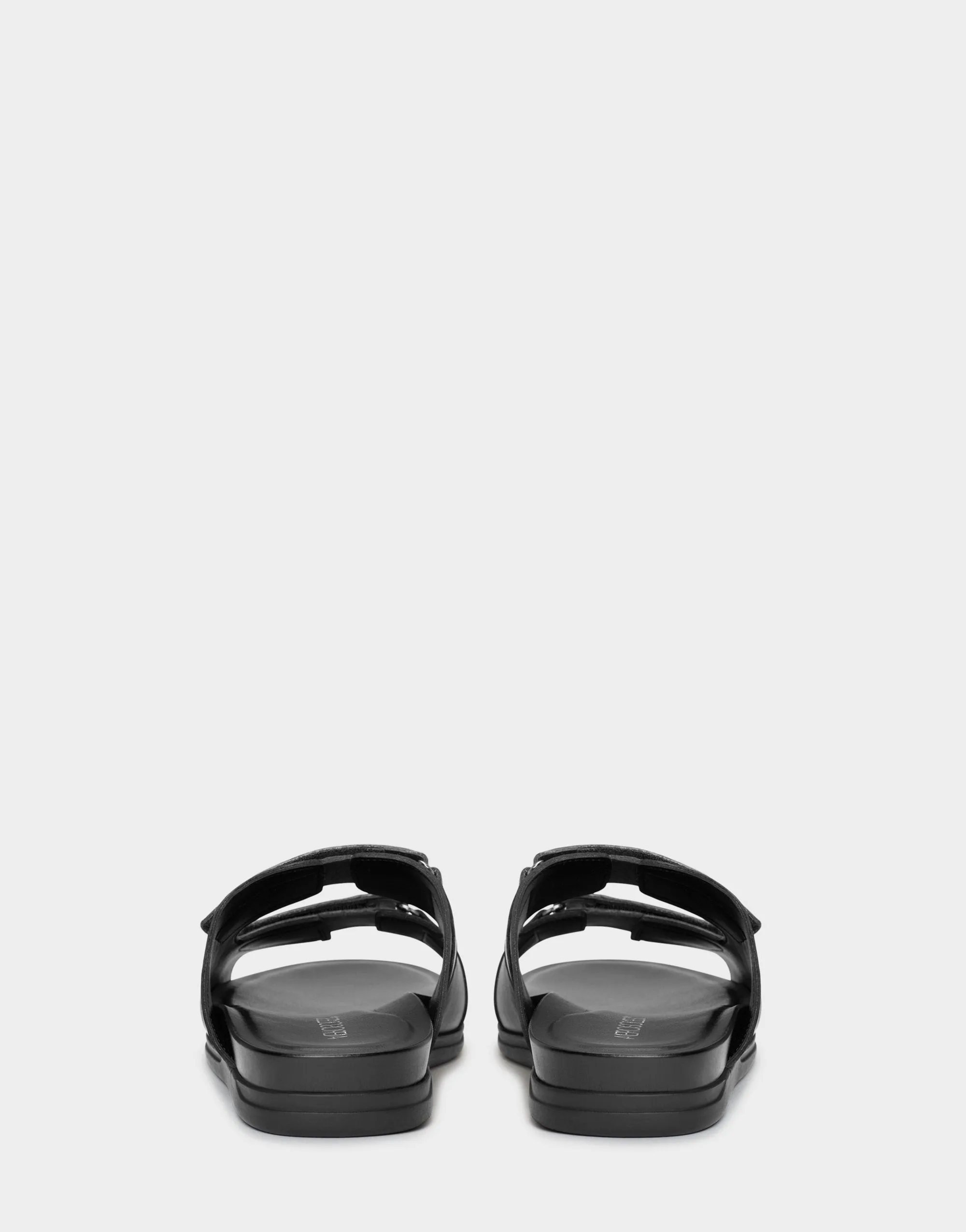 Sandal Double Aerosoles Hour Footbed High-tech-enabled Flat Buckle Memory Sandal Sleek Happy Black Foam