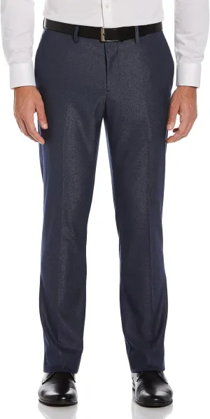 Savane Men's Flat Front Nailhead Stretch Dress Pants with Active Waistband