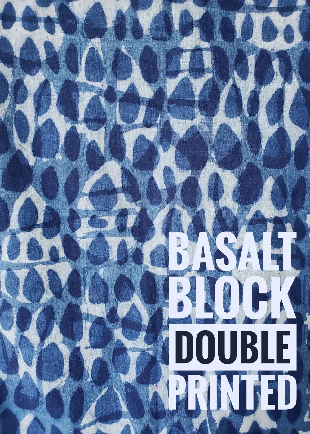 SIX BUTTON BLOUSE in INDIGO BASALT double-resist print