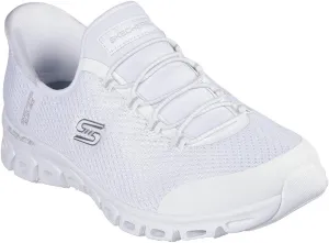 Skechers Women's Glide-Step-Pursuit Hands Free Slip-INS Sneaker, WSL=White/Silver, 8 Wide