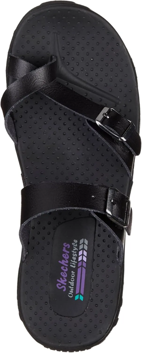 Skechers Women's Reggae-Carribean-Double Buckle Toe Thong Slide Sandal