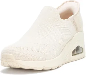 Skechers Women's Uno Wedge-Kickin' Knit Hands Free Slip-ins Sneaker