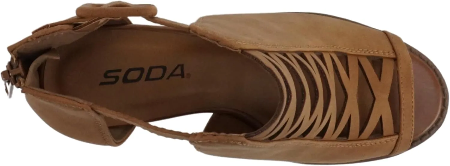 Soda Womens Fashion Aran Open Toe Heel Sandal