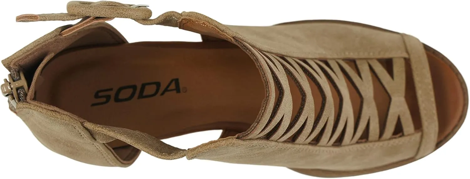 Soda Womens Fashion Aran Open Toe Heel Sandal