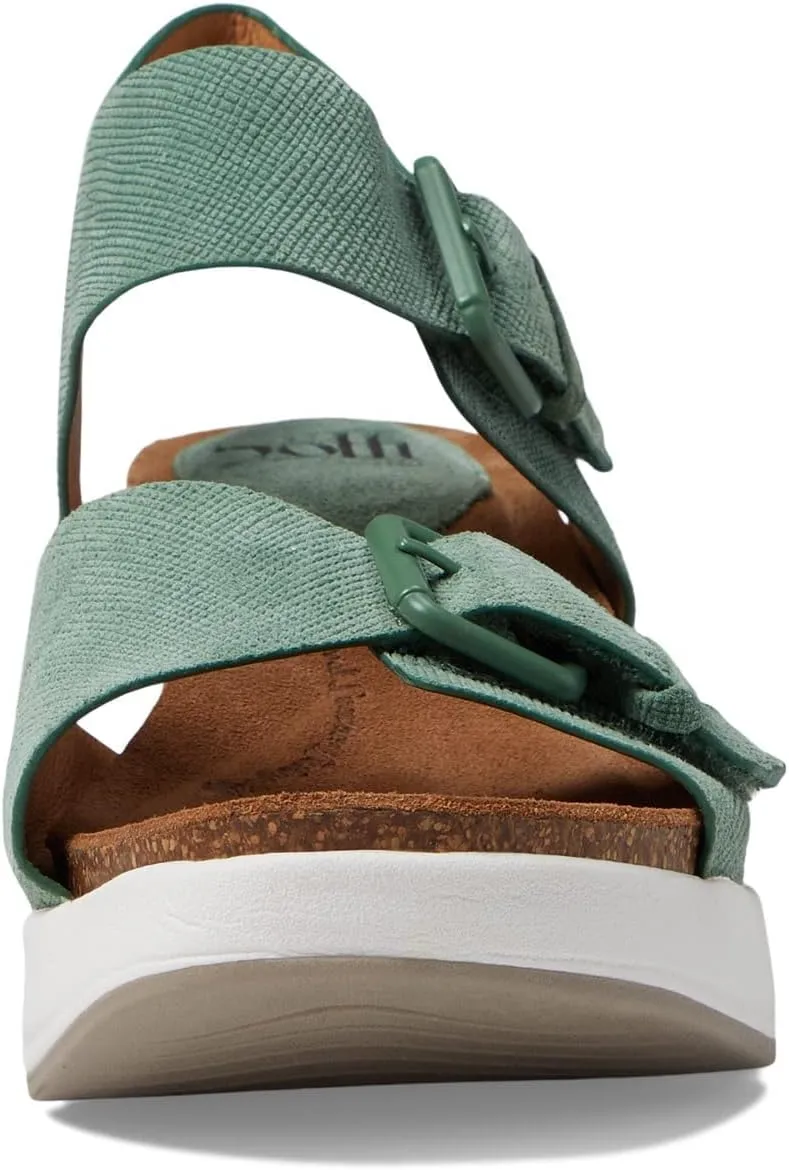 Sofft Womens Castello Leather Open Toe Wedge Sandals