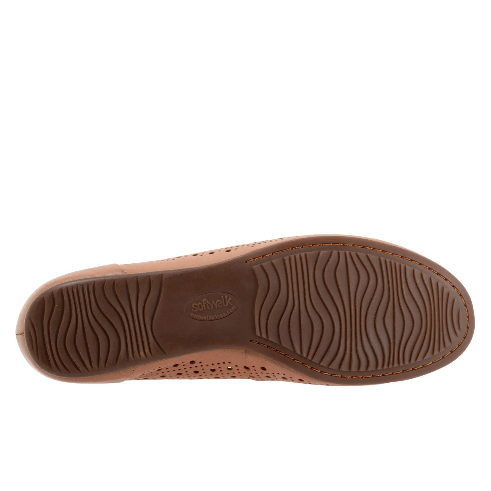 Softwalk Shelby Perf S2317-749 Womens Brown Narrow Loafer Flats Shoes