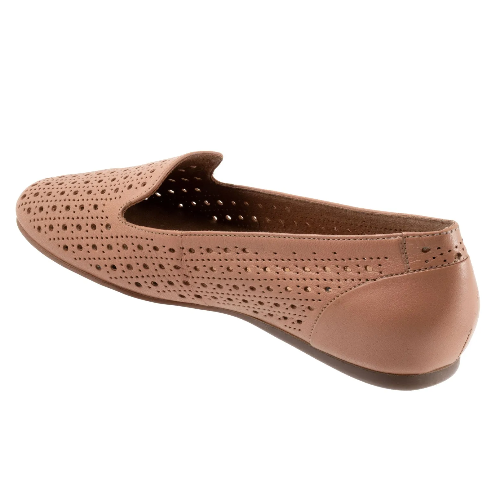 Softwalk Shelby Perf S2317-749 Womens Brown Narrow Loafer Flats Shoes