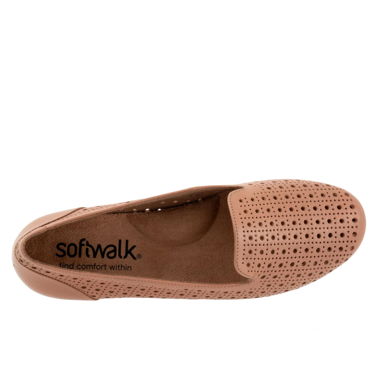 Softwalk Shelby Perf S2317-749 Womens Brown Narrow Loafer Flats Shoes