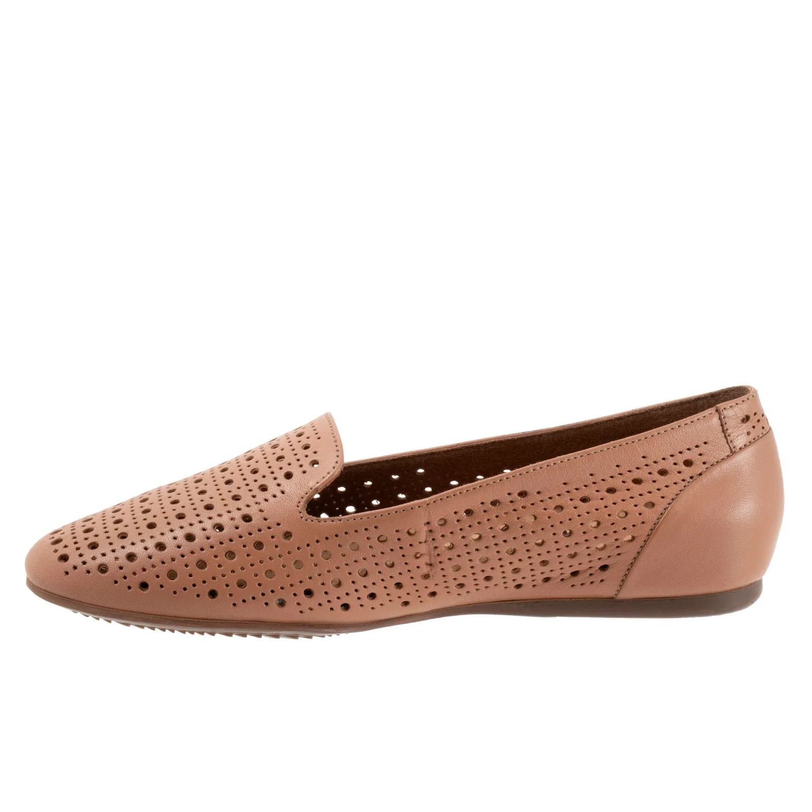 Softwalk Shelby Perf S2317-749 Womens Brown Narrow Loafer Flats Shoes