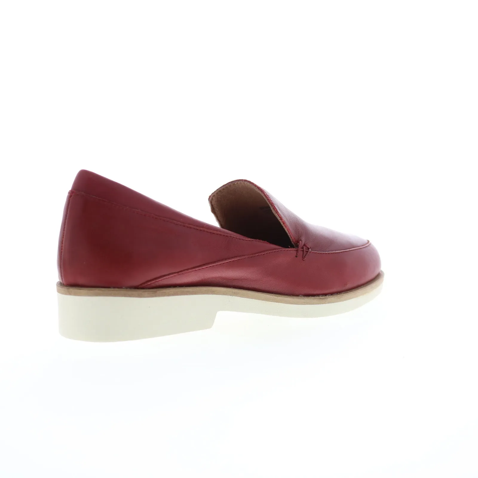 Softwalk Windor S2111-601 Womens Red Narrow Leather Loafer Flats Shoes