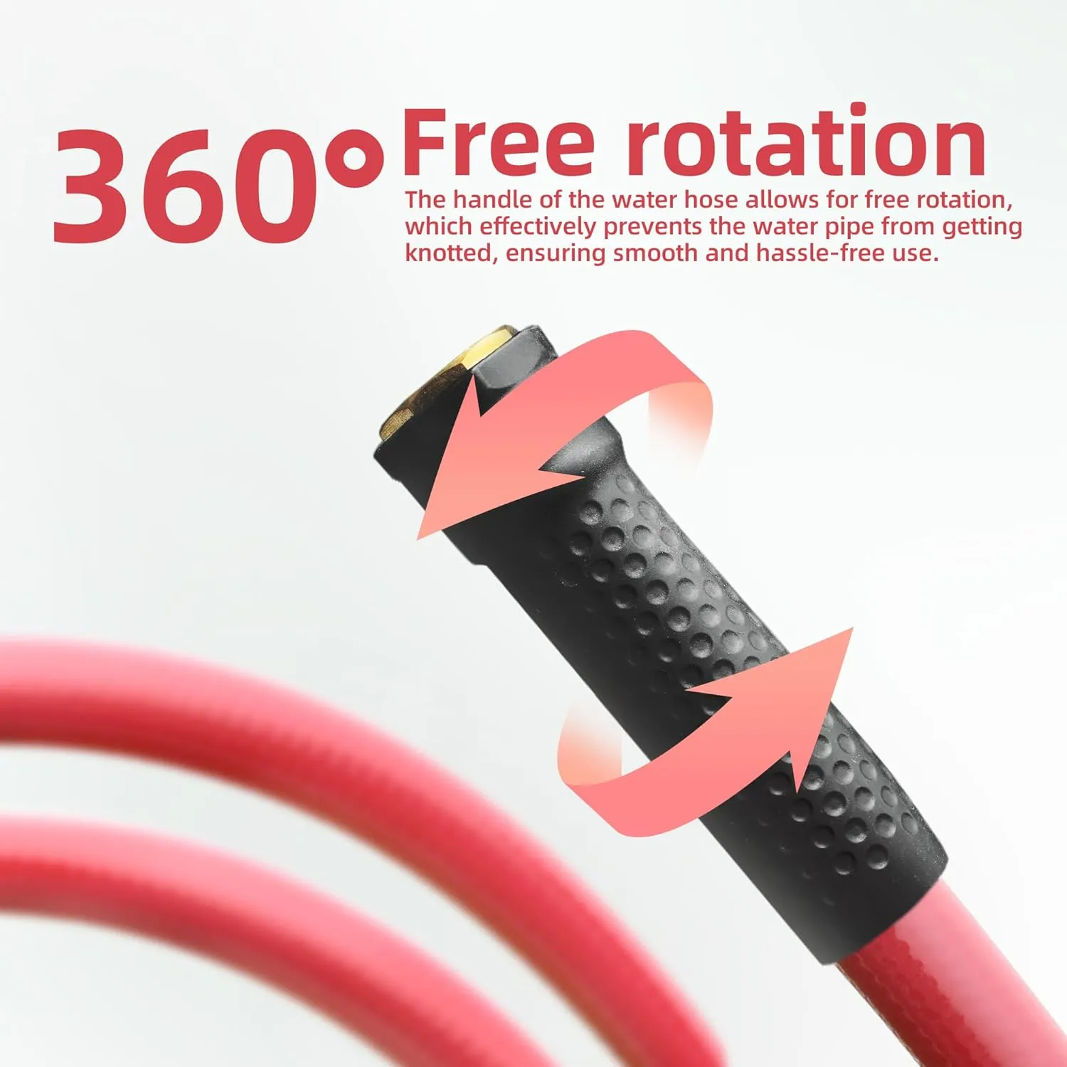 Solution4Patio Homes Lead-in Red Garden Hose 5/8 in. x 25 ft. -Kink Free, No Leaking, Male/Female Fittings -Heavy Duty Durable Flexible Lightweight Water Pipe -Brass Aluminum Ends for Household & Yard