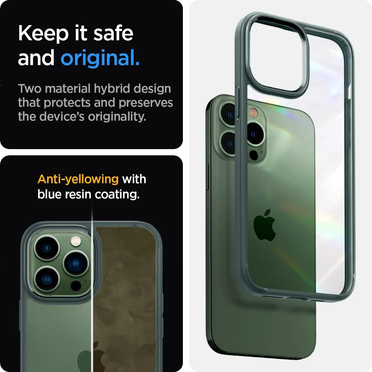 Spigen Ultra Hybrid Designed for iPhone 13 Pro Case (2021) - Midnight Green
