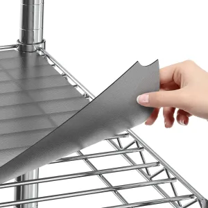 Sterling Shelf Liners for Wire Shelf System - Set of 5-14 x 30 inch - Plastic Wire Shelving Shelf Mats - Grey