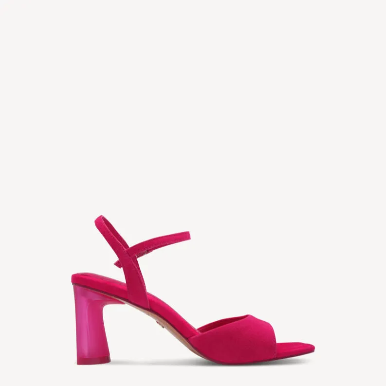 Tamaris Fucshia Leather Heeled Sandal