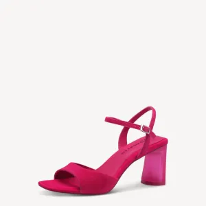 Tamaris Fucshia Leather Heeled Sandal