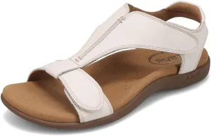 Taos Footwear Women's The Show Flat Sandal, White, 10