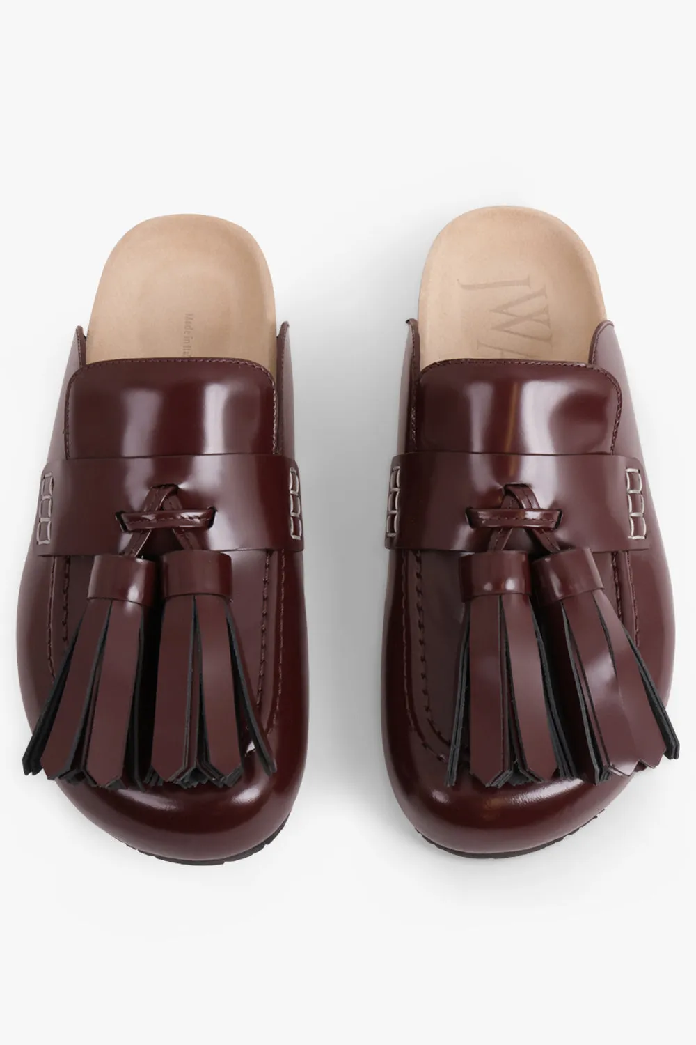 Tassel Mule Slip on Loafer | Burgundy