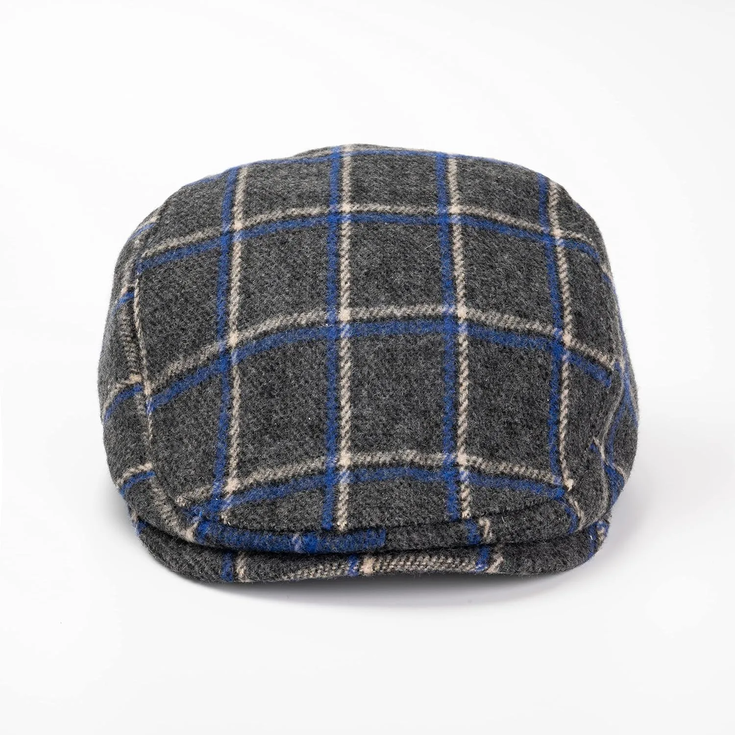 The Original Boston Scally Cap - Plaid Newsboy Flat Cap - Single Panel Cotton Fitted Hat for Men