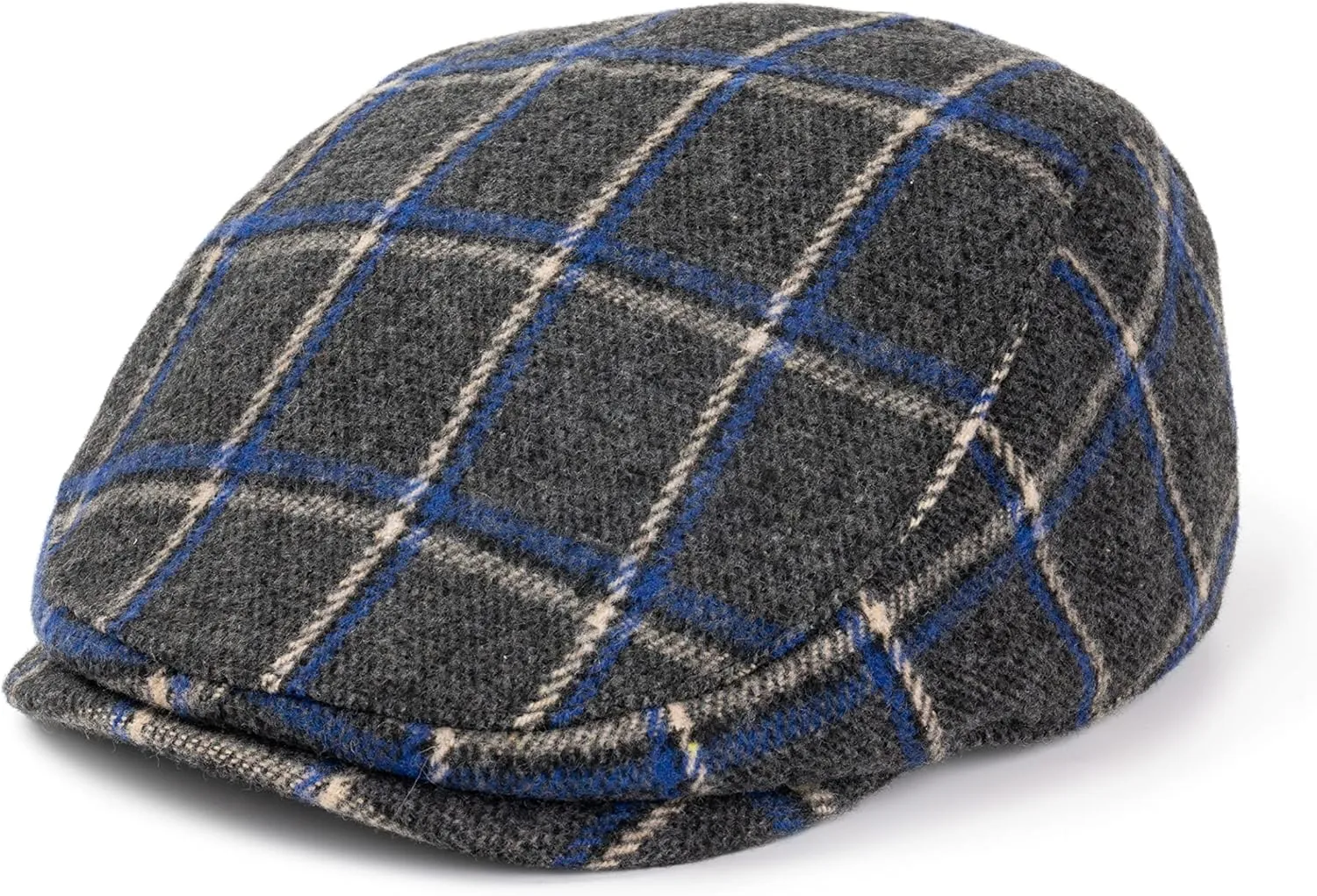 The Original Boston Scally Cap - Plaid Newsboy Flat Cap - Single Panel Cotton Fitted Hat for Men